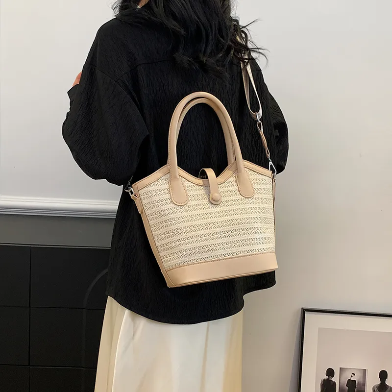 REDOO Woven Shoulder Bag, Crossbody Bag, Handbag Regular Women's White/Black/Khaki/Brown-12