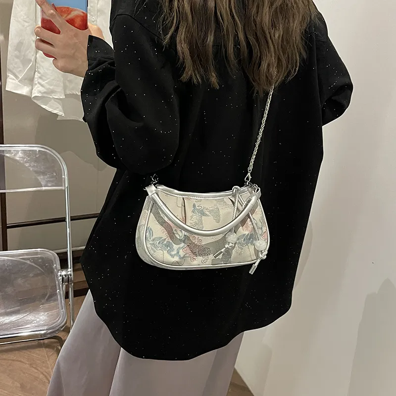 REDOO PU Shoulder Bag Women's Silver/Ecru/Black/Purple-2