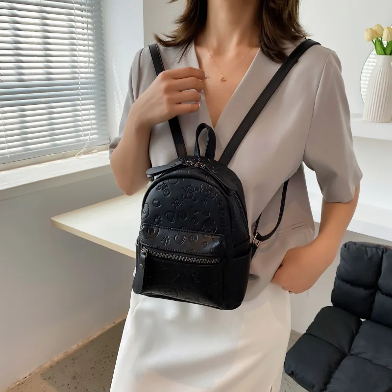 REDOO PU Backpack Women's Ecru/Black/Khaki-5