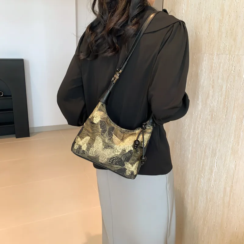 REDOO PU Shoulder Bag, Crossbody Bag Regular Women's Silver/Gold-11