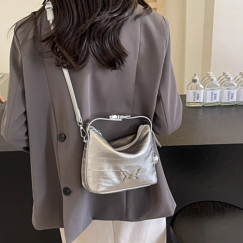 REDOO Pu Handbag Shoulder Bag Crossbody Bag Regular Silver/Ecru/Black-2