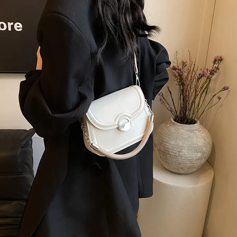 REDOO PU Shoulder Bag Women's Cream White/Rose Pink/Milk Tea Apricot/Versatile Black-2