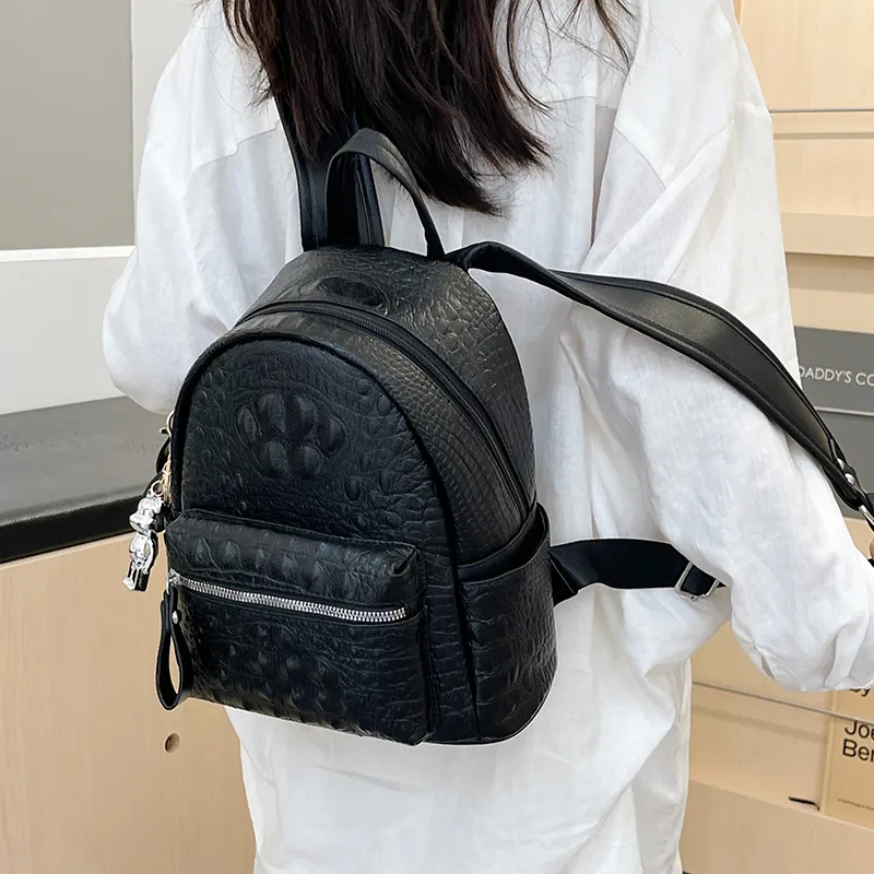 REDOO PU Backpack Women's White/Black-8
