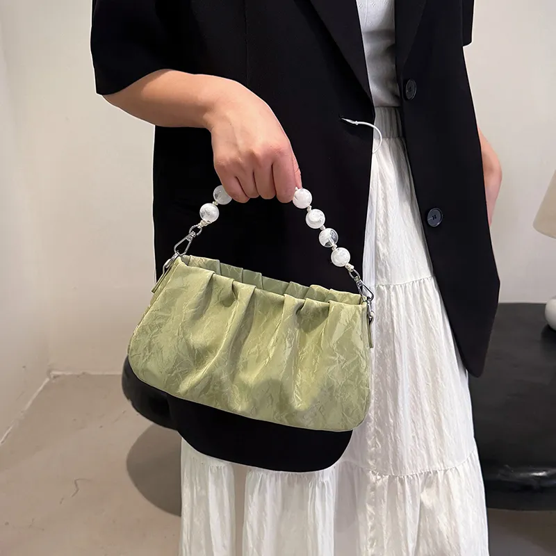 REDOO Mercerized Velour Shoulder Bag Regular Women's White/Silver/Black/Green/Pink-20
