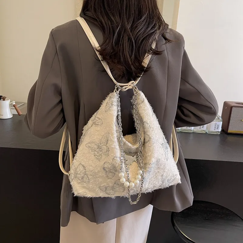 REDOO PU Portable Double Shoulder Backpack Women's Black Butterfly/Gray Butterfly/Red Butterfly/Green Butterfly-13