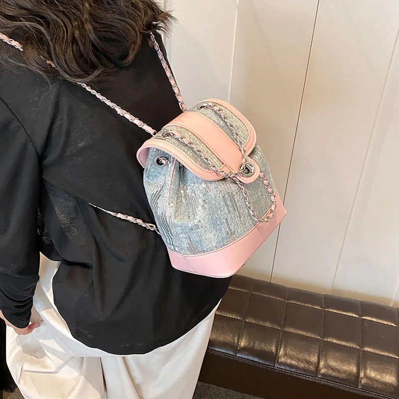 REDOO PU Backpack Women's Pearl White/Pink-5