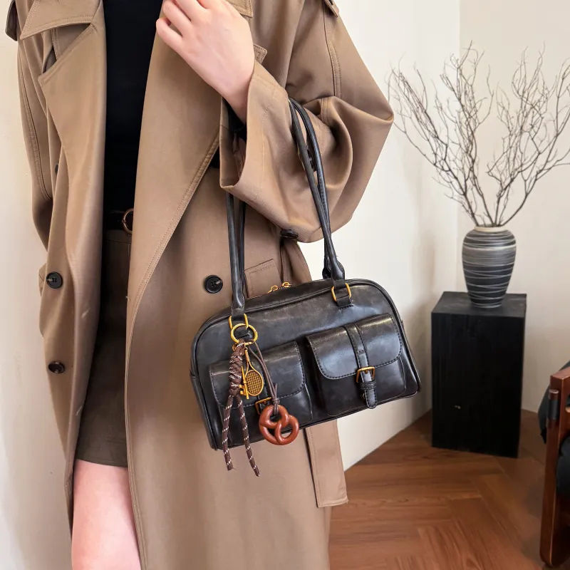 REDOO PU Shoulder Bag Women's Brown/Coffee/Black-13