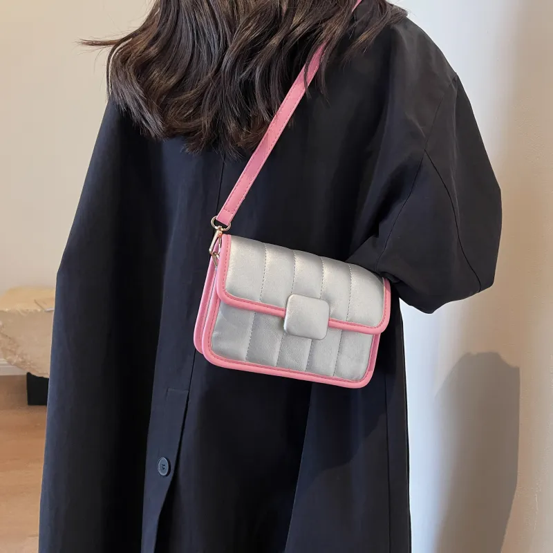 REDOO PU Portable Crossbody Bag, Shoulder Bag Regular Women's White & Pink/White & Black/Silver & Pink-14