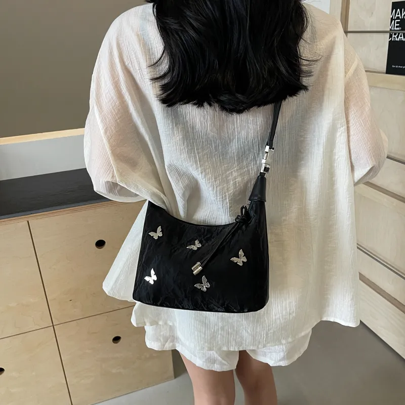 REDOO PU One Shoulder Handbag Women's Black/Ecru/Silver/Blue-4