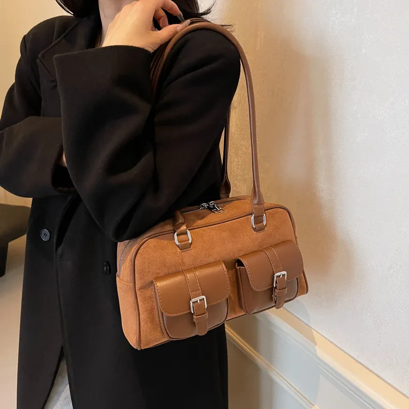 REDOO PU Shoulder Bag Women's Brown/Coffee/Black-1