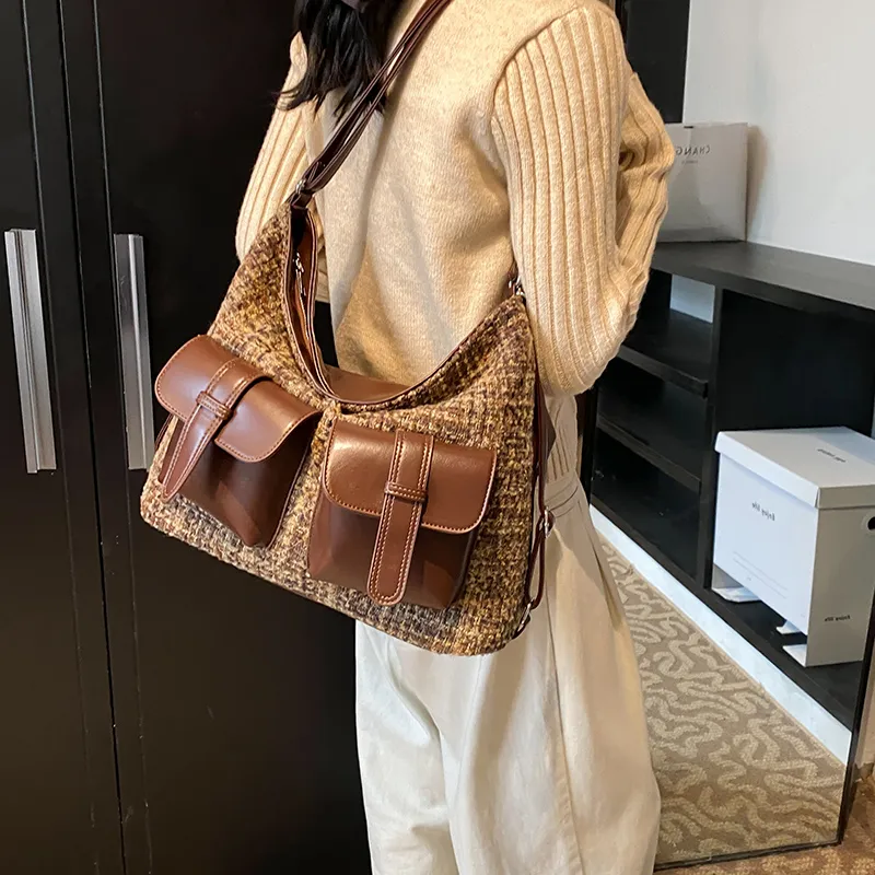 REDOO PU Backpack On The Shoulder Women's Thousand Bird Plaid Coffee/Matte Coffee/Matte Brown-16