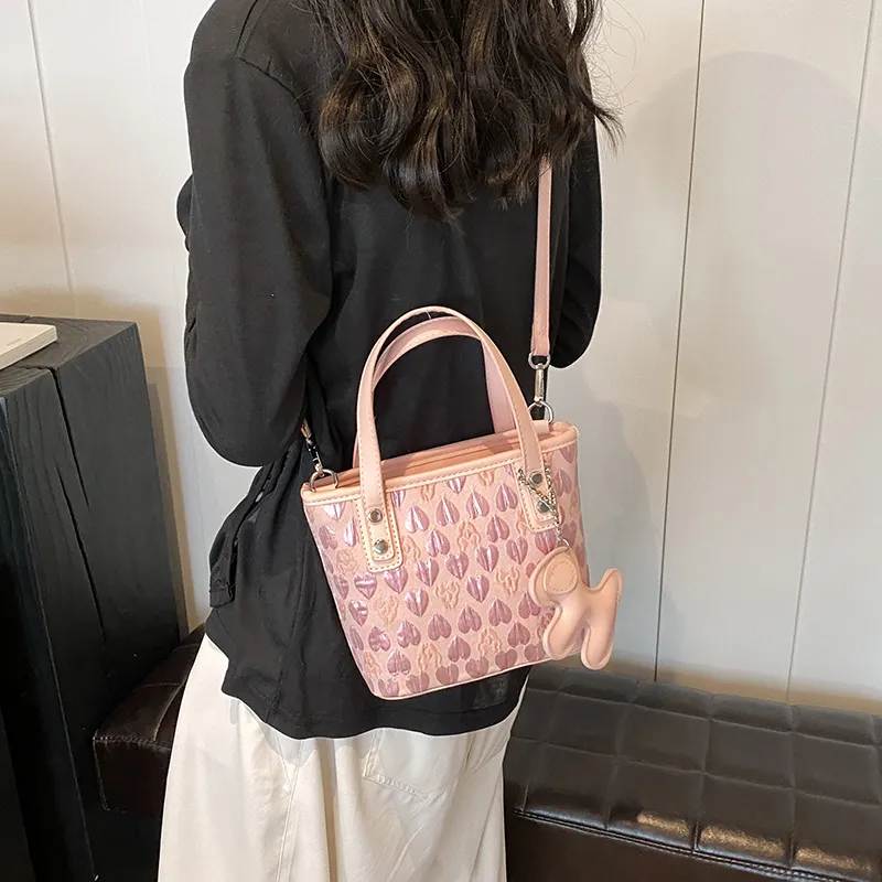 REDOO PU Shoulder Bag Women's Silver/Pink-6