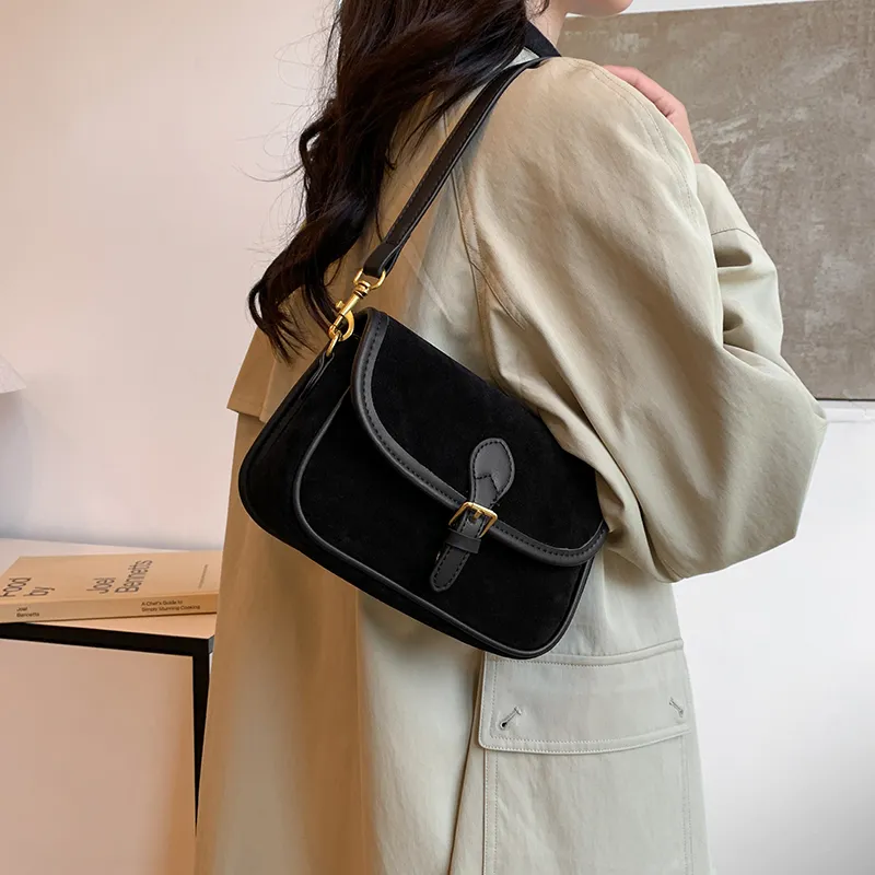 REDOO Suede Shoulder Bag Regular Women's Brown/Coffee/Burgundy/Black-18