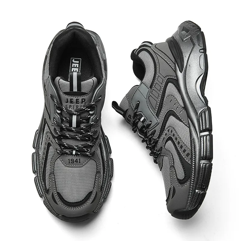 JEEP SPIRIT Chunky Sneakers Men Low Top Gray-4