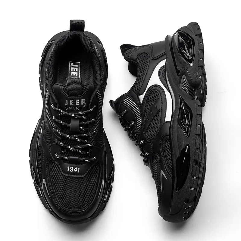 JEEP SPIRIT Slip Resistant, Abrasion Resistant, Breathable, Height Increasing Low Top Chunky Sneakers Men's-8