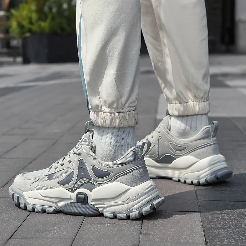 JEEP SPIRIT Anti Slip Wear Resistant Breathable Lightweight Height Increasing Low Top Chunky Sneakers Men's-6