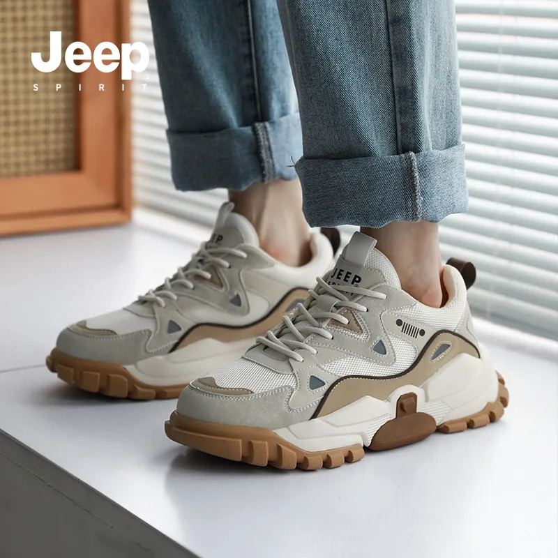 JEEP SPIRIT Chunky Sneakers Men Low Top Shuffleboard White-10