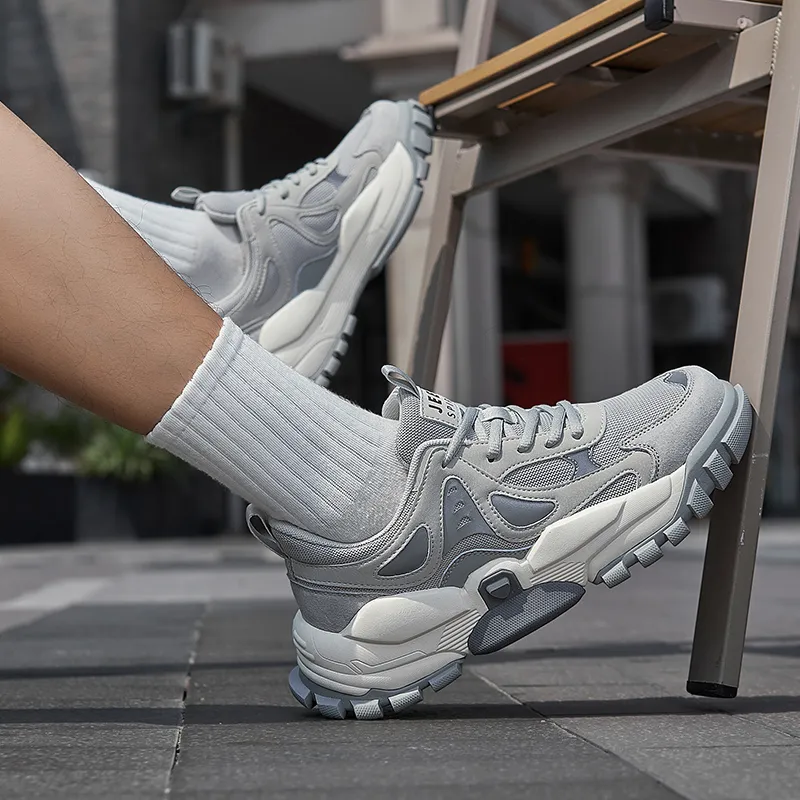 JEEP SPIRIT Anti Slip Wear Resistant Breathable Lightweight Height Increasing Low Top Chunky Sneakers Men's-8