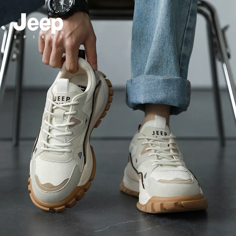 JEEP SPIRIT Chunky Sneakers Men Low Top Shuffleboard White-9