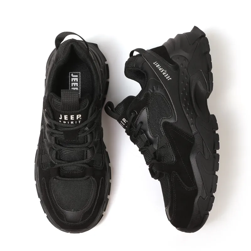 JEEP SPIRIT Chunky Sneakers Men Low Top Graphite Black-4