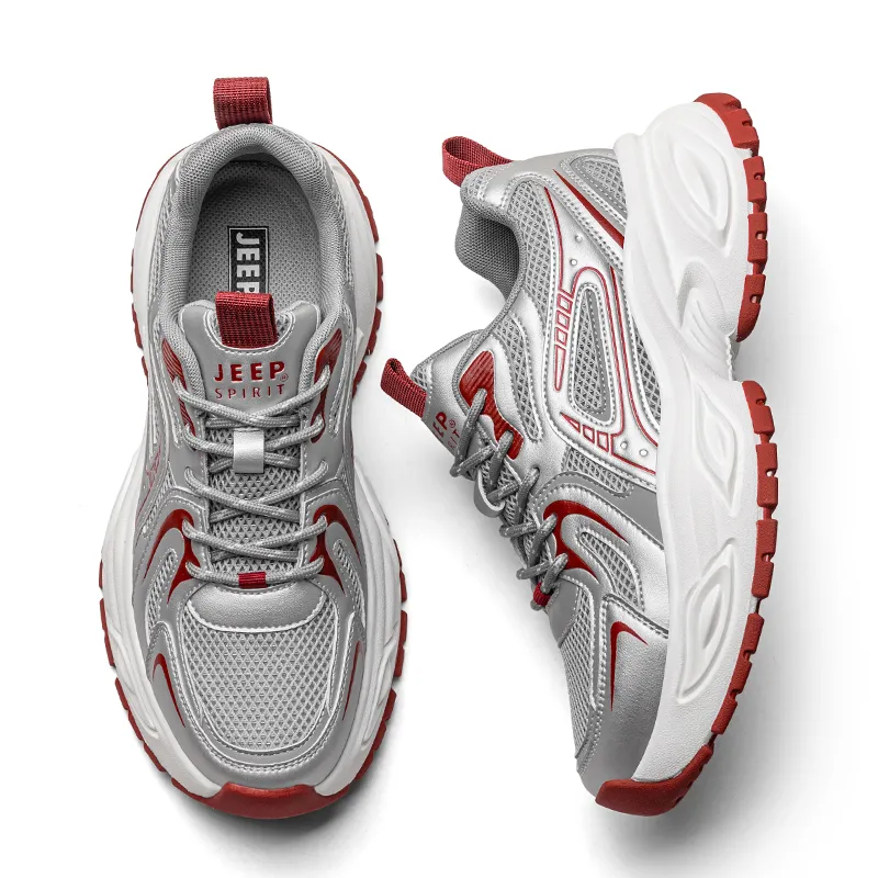 JEEP SPIRIT Slip Resistant, Abrasion Resistant, Breathable, Height Increasing Low Top Chunky Sneakers Men's-8
