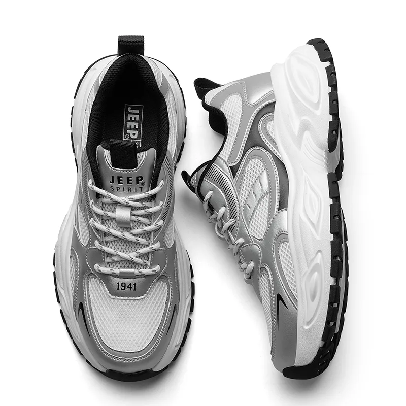 JEEP SPIRIT Slip Resistant, Abrasion Resistant, Breathable, Height Increasing Low Top Chunky Sneakers Men's-2
