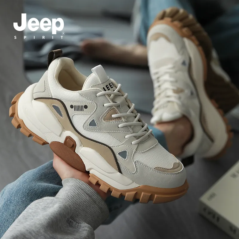 JEEP SPIRIT Chunky Sneakers Men Low Top Shuffleboard White-8