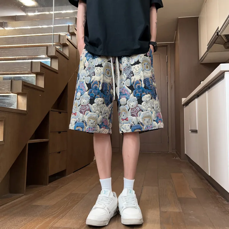 WOKXSS Casual Shorts Unisex Blue Bear-2