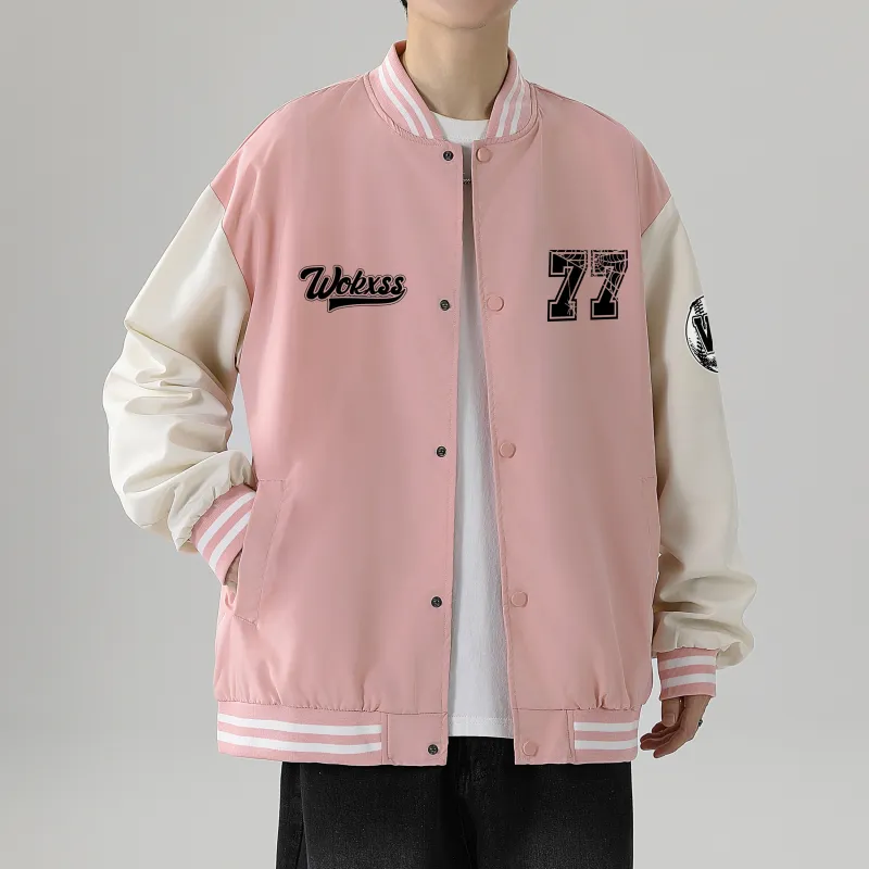 WOKXSS Baseball Jacket Unisex Black-7