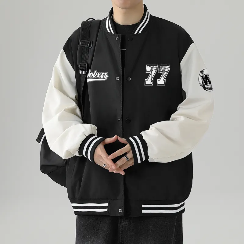 WOKXSS Baseball Jacket Unisex Black-2