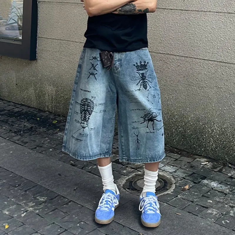 WOKXSS Denim Shorts Unisex Blue-3