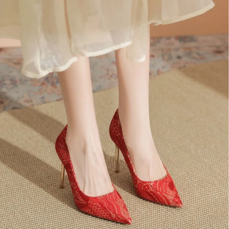 Than Than Me Slim Heel High Heels Women's-6