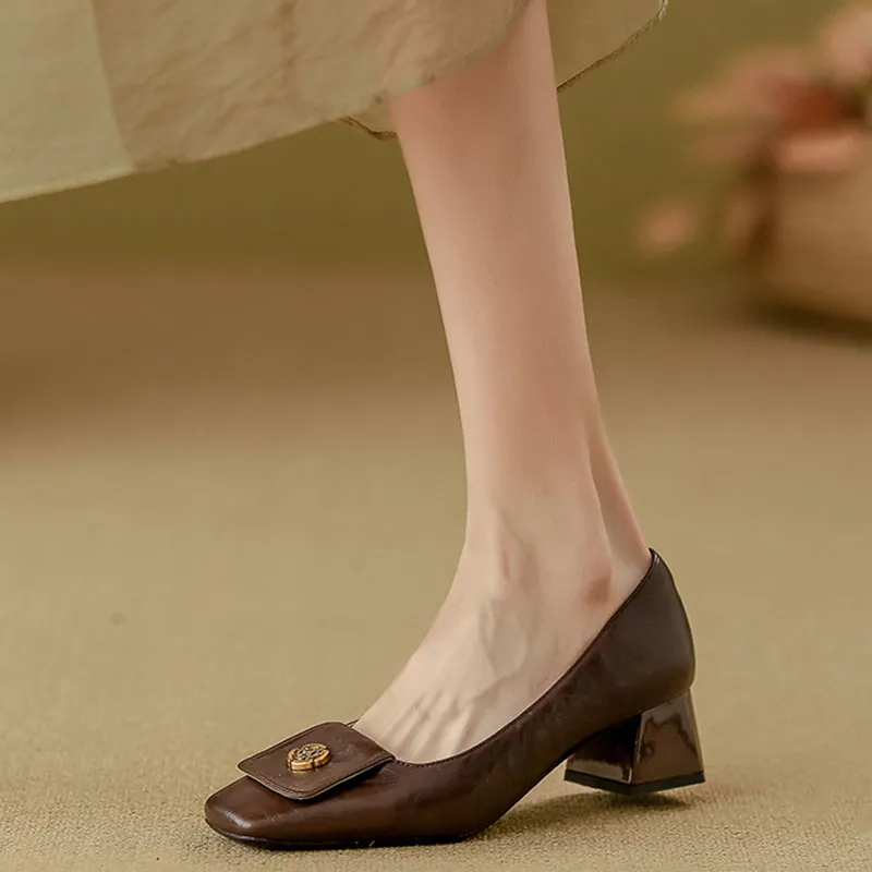 Than Than Me Casual Single Shoes Women's Dark Brown-1