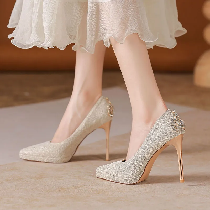 Than Than Me Slim Heel High Heels Women's-8