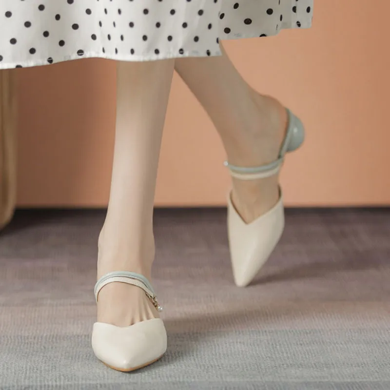 Than Than Me Closed Toe Slippers Women's Apricot Blue-3