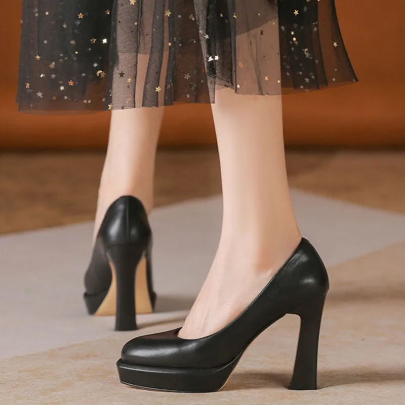 Than Than Me Chunky Heel High Heels Women's-2