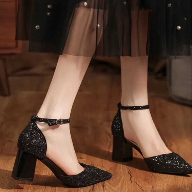 Than Than Me Chunky Heel High Heels Women's-10