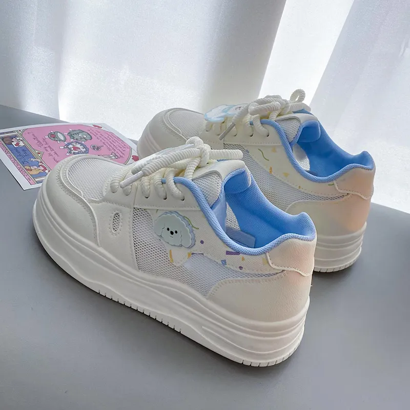 Than Than Me Slip Resistant Height Increasing Low Top Skateboard Shoes Women's-7