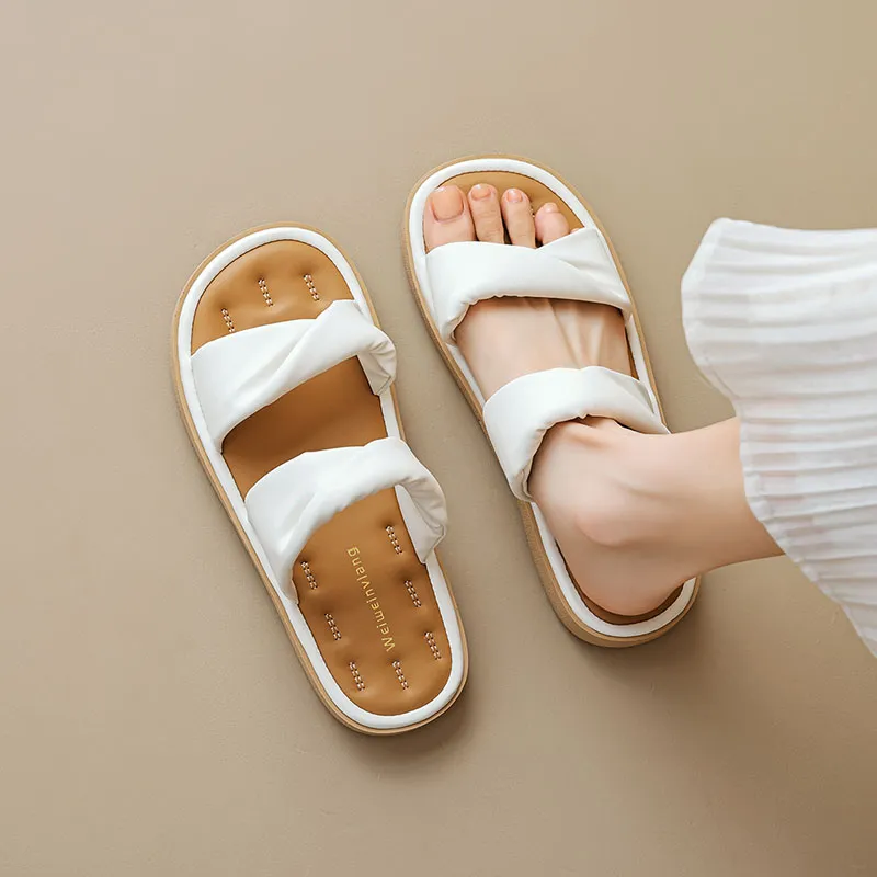 Than Than Me Slide Slippers Women's Apricot-2