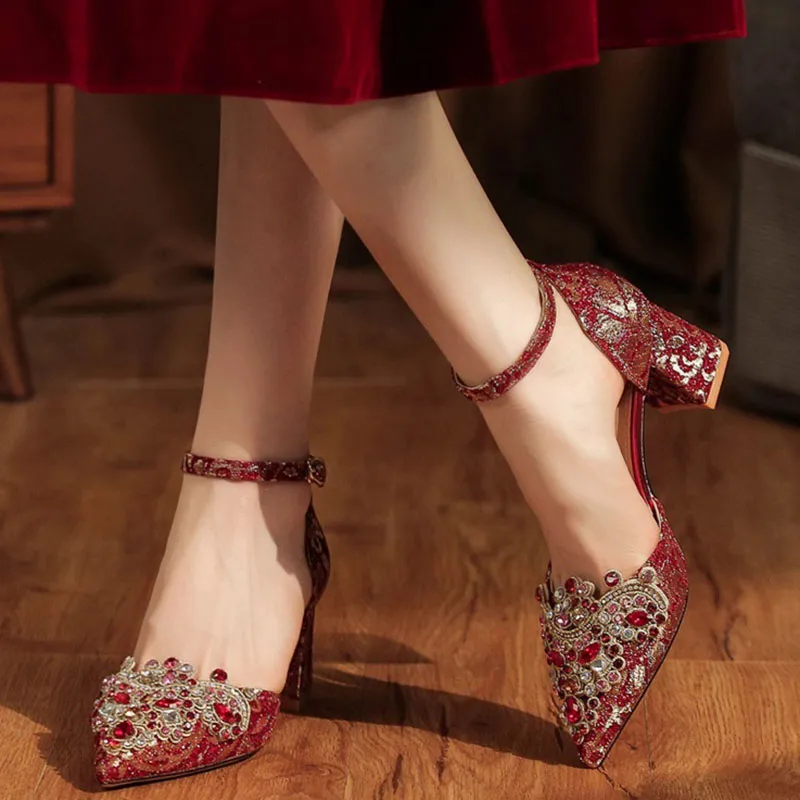 Than Than Me Chunky Heel High Heels Women's-1