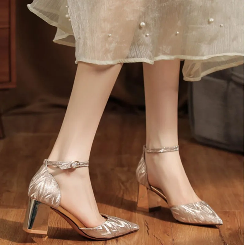 Than Than Me Chunky Heel High Heels Women's-7