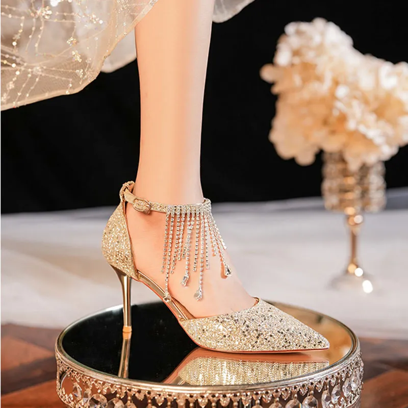 Than Than Me Slim Heel High Heels Women's-7