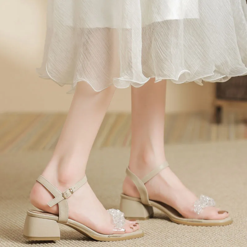 Than Than Me One Strap Sandals Women's Apricot-1