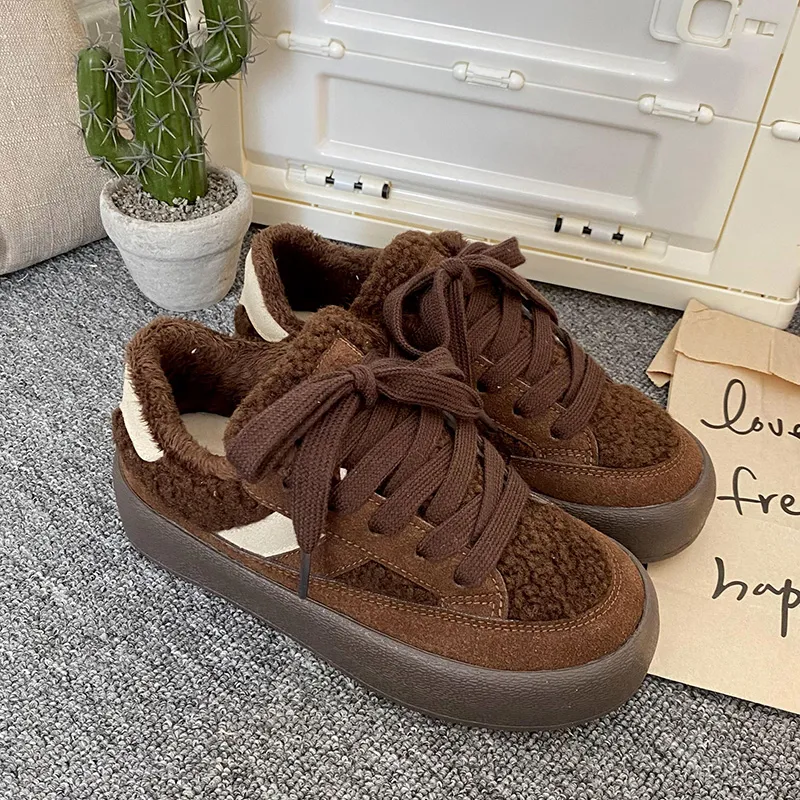 Than Than Me Warm Slip-Resistant Low-Top Skateboard Shoes Women's-7