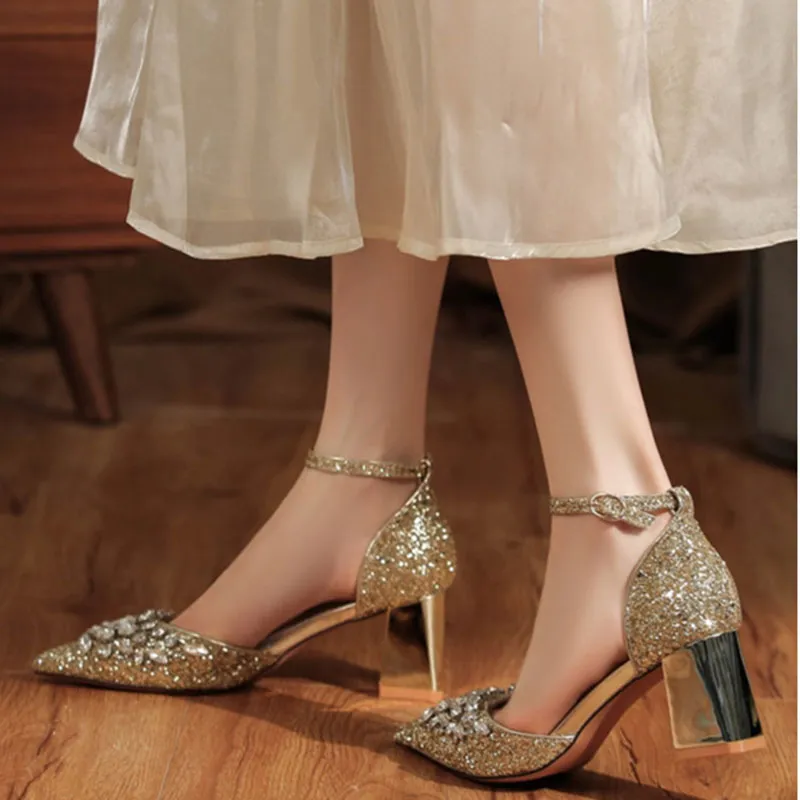 Than Than Me Chunky Heel High Heels Women's-6