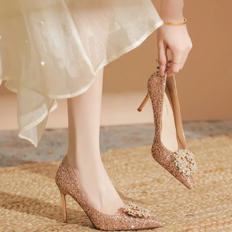 Than Than Me Slim Heel High Heels Women's-9