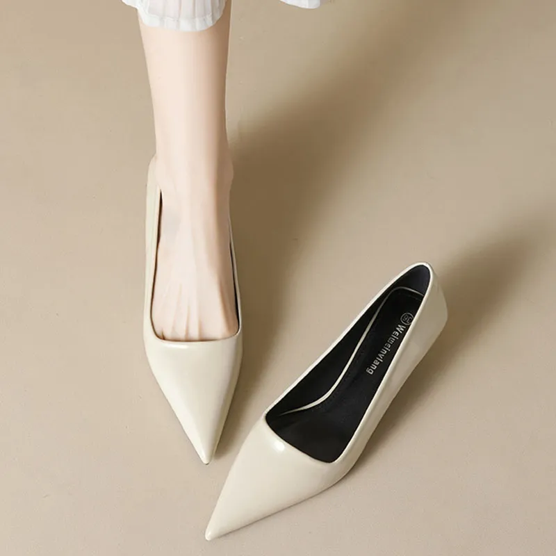 Than Than Me Slim Heel High Heels Women's Apricot-2