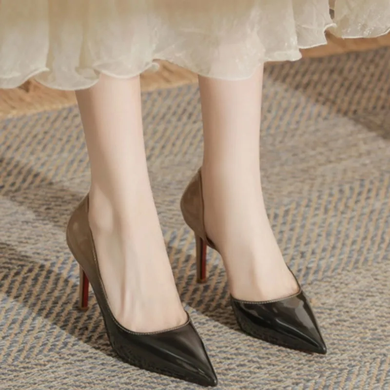 Than Than Me Slim Heel High Heels Women's Black Naked Gradient-1
