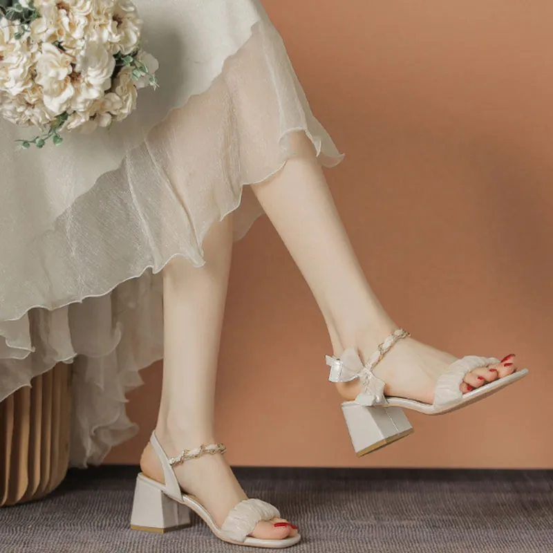 Than Than Me One Strap Sandals Women's Apricot-3