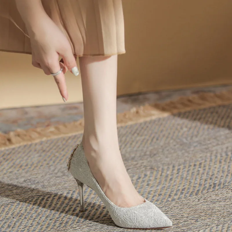Than Than Me Slim Heel High Heels Women's-8